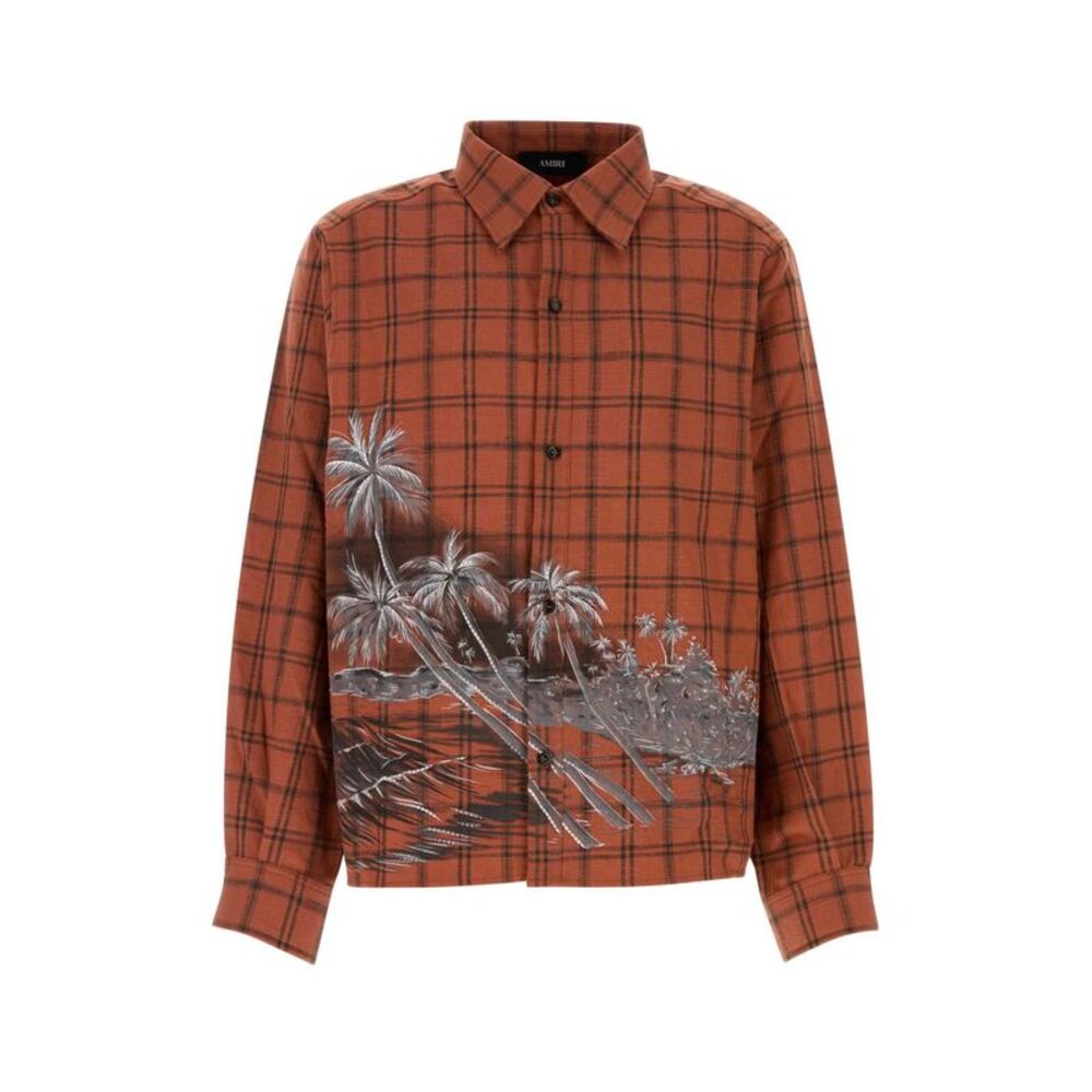 Amiri Men Embroidered Flannel Shirt